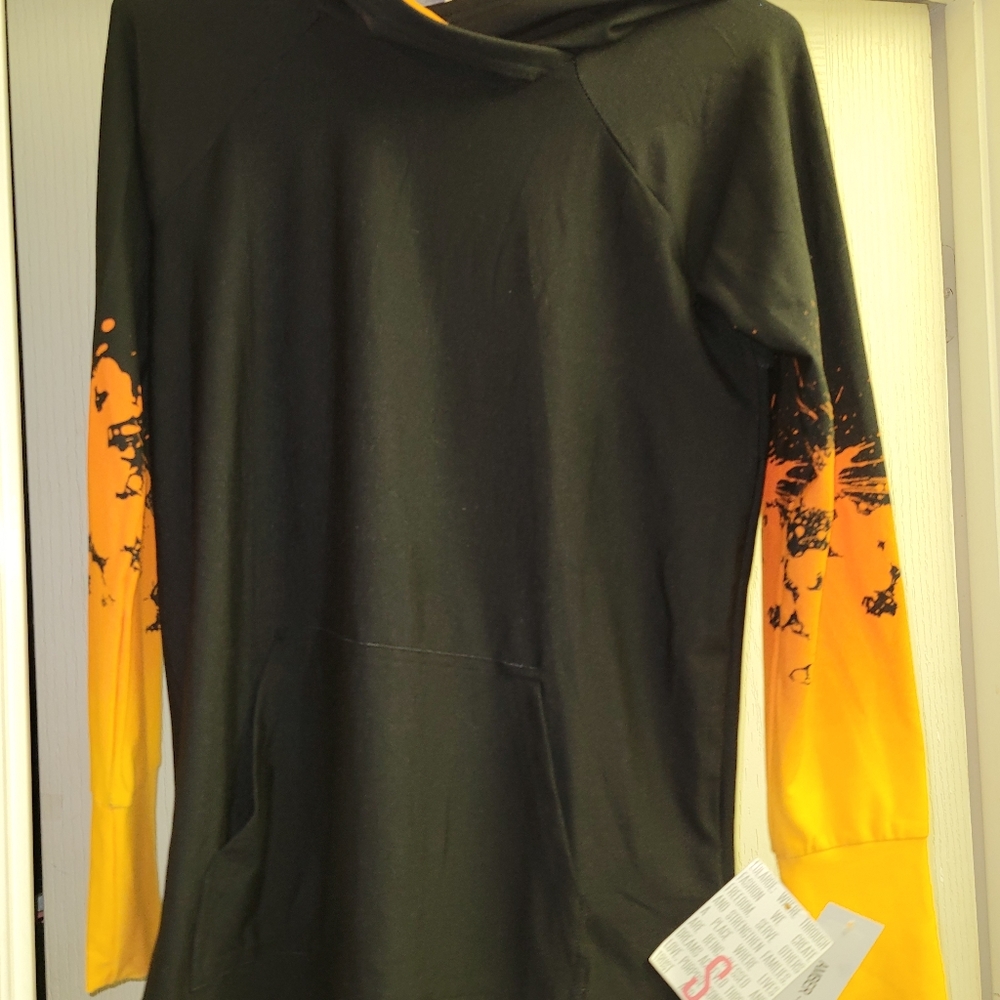 NWT, LuLaRoe S Amber: Black with Orange Flames